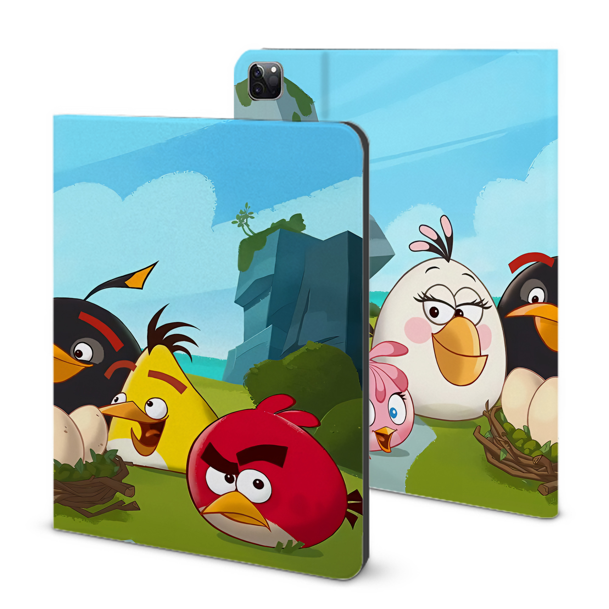 （画像用） Angry Birds アングリーバード IPad ケース ブック型 PUレザー TPU 耐衝撃 軽量 薄型 ペン収納なし 全面保護 IPad 各モデル対応